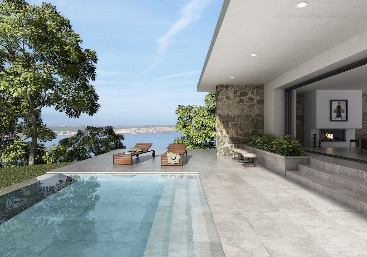 Piscina con vistas al mar